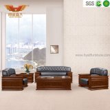 Hot Sale Office Wood Genuine Leather Sofa (HY-S949)