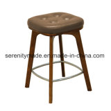 Replica Solid Oak Wood High Legs Leather Button Tulfed Cushion Chair