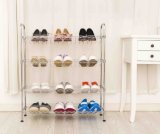 Adjustable Home Storage 4 Tiers Slanted Metal Shoe Rack Shelf