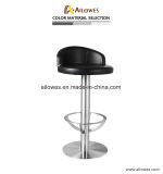 Stainless Steel Frame PU Leather Round Base Bar Chair