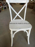 Vintage White Distressed Cross Back Chair for Country Club