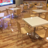 Acrylic Solid Surface Restaurant Dining Table with Seating Booth Chair