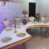 Luxury Half Moon Rose Gold Stainless Steel Wedding Dining Table
