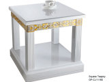 Oppein Classic Small White Square Tea Coffee Table (CJ11166)