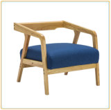 Single Seater Wood Restaurant Sofa Chair with Lake Blue Color