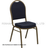 Hotel Furniture Dome Back Stacking Banquet Chair with Navy Patterned Fabric and Mould Foam