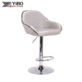 General Use Adjustable Swivel Bar Chairs with Leather Seat and Footrest
