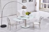 Functional Adjustable Tempered Glass Dining Table Set with 6 Seaters