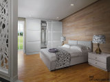 Oppein Modern White PU Leather Wooden Bed (CH21138A150)