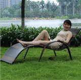 Beach Swimming Pool Outdoor Lounger Chair Wicker Rattan Sun Bed (T513)