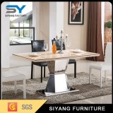 Stainless Steel Furniture Dining Table Set Marble Dinner Table