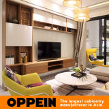 Oppein Contemporary MID-Sized White and Wood Grain TV Cabinet (TV0521603)