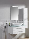 Ultrawhite Glass MDF Bathroom Vanity with Triangular Basin