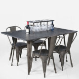 Modern Restaurant Dining Furniture Metal Tolix Table and Chair (FS-14048)
