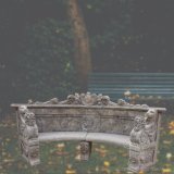 High Quality Hand-Carved Marble Bench with Antique Treatment for Garden Decoration T-6867