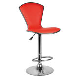 Contemporary Red Color Faux Leather Bar Chair with Backrest (FS-T6048)