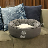 25'' Grey Round Thick Pet Accessories Donut Small Dog Pet Bed