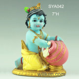 Religious Mascot Indian Pooja Hindu God Krishna Murti Baby Krishna Statue