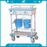 AG-Mt032 with Two Drawers Hospital Patient Cleaning Nursing Trolley for Sale