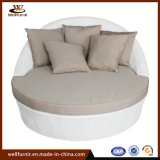 Backyard Outdoor Rattan Round Daybed with Waterproof Cushion Wf050053