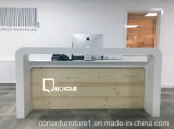 Simple Clear Design Wood Corian Office Front Table