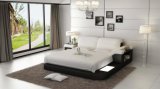 White Genuine Leather Bed Set Modern Home Bed