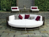 Patio Wicker Furniture/Outdoor Rattan Daybed/3-PC Round Wicker Bed
