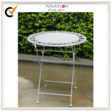 Outdoor Garden Grey Metal Round Table (pl08-5877)