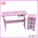 Wooden Children Furniture Set - Adjustable Desk and Cabinet (W08G077)