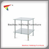 Glass Side Table with Stainless Steel (C15)