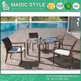 Patio Dining Set with Special Weaving Rattan Square Table Wicker Chair (Magic Style)