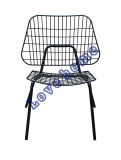 Modern Metal Wire Leisure Outdoor Stackable Steel Deck Side Chair