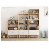 Wholesale Furniture Online White Wooden Small Office Bookshelf with Drawers