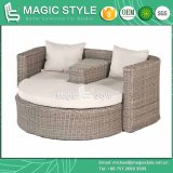 Rattan Daybed Wicker Daybed Balcony Sunbed Bench Daybed Double Sofa Leisure Daybed Outdoor Furniture Garden Furniture (Magic Style)