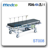 Hospital Adjustable Stainless Steel First Aid Stretcher, Medical Emergency Patient Transfer Trolley