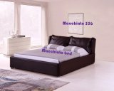 modern Bedroom Set Brown Leather Bed with Storage
