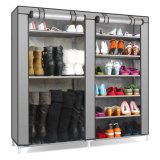 Double Shoe Boot Closet Rack Shelf Storage Organizer Cabinet Portable- 9 Layers