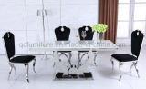 Manmade Marble Dining Table with Stainless Steel Base