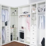 White Big Multi-Function L Shaped Wood Wardrobe Factory Direct Sale