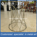 Mirror Gold 304# Stainless steel Customized Round Glass Tea Table