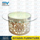 LED Furniture Dining Table Set Round Table Glass Dining Table