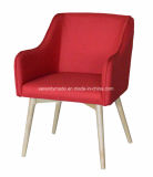 Red Color Wayfair Wingback Fabric Lounge Chair with Wooden Frame