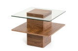 Promotional Square Glass & Wood Jesper Side Table