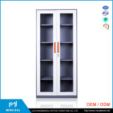 Luoyang Mingxiu Knock Down Structure 2 Glass Door Metal Glass Sliding Door Filing Cabinet