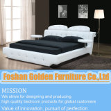 White Leather Soft Bed (2844#)