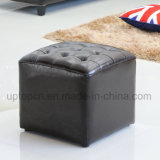 Modern Commercial Hotel Room Soft Leather Brown Cube Stool (SP-ES132)