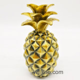 Handmade Fruit Sculpture Resin Gold Pineapple for Sale