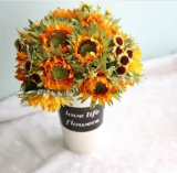 High Hand-Feeling Silk Sunflower Artificial Flowers Silk Fake Flowers for Festival Decoration
