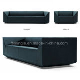 Solid Wood Furniture Upholstered Leather Office Sofa