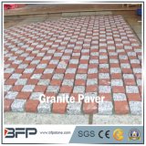 Red and Grey Meshed Cobblestone for Square and Landscape Paving